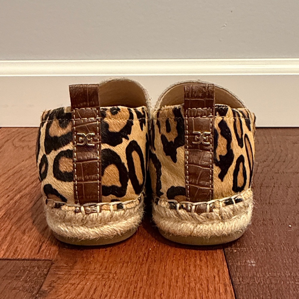 Sam Edelman Leopard Print Espadrille Flats - Tan & Black - Picture 3 of 5